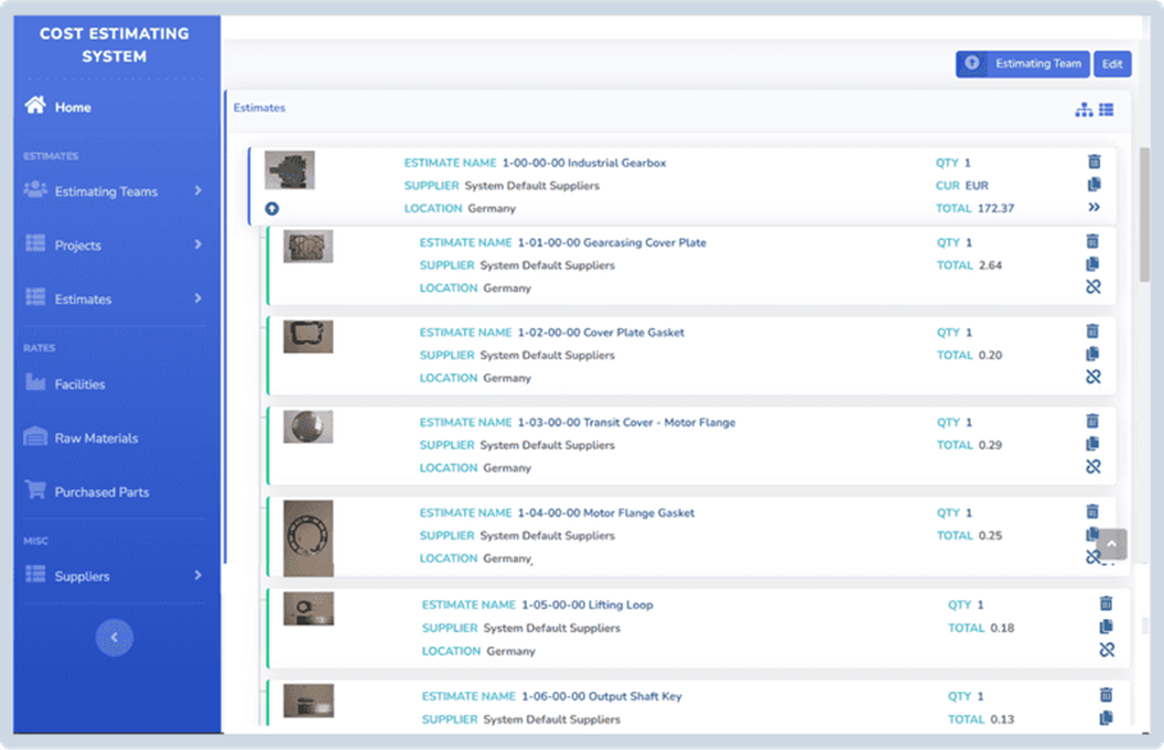 Cost 360 Platform Dashboard - Advanced Cost Estimation Tool